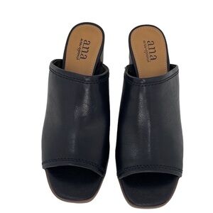 a.n.a Beach Sandals Shoes Heels NWT Open Toe Black Size 6.5 6 1/2